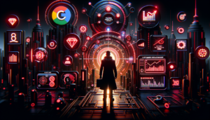 Equipe analisando dashboards para estruturar operação de mídia paga em escritório