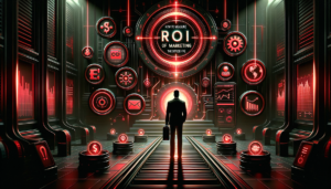 Dashboard mostrando como medir ROI de marketing com gráficos de métricas e resultados