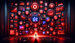 Dashboard mostrando dados de marketing bagunçados sendo organizados em visualização clara