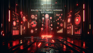 Gráfico mostrando crescimento ao escalar campanhas de tráfego pago com métricas de performance