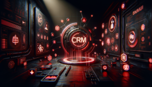 Processo de migração de CRM com dados sendo transferidos entre sistemas